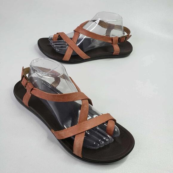 Olukai Womens Sandals Size US 11 Upena Brown Straps Strappy Buckle - Picture 1 of 9